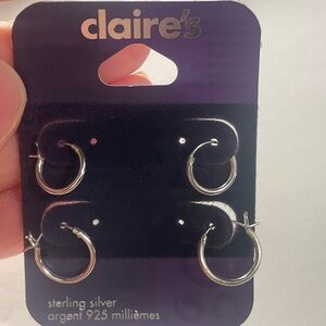 Sterling Silver Huggie Hoops 2 pack HYPOALLERGENIC NWT C Luxe